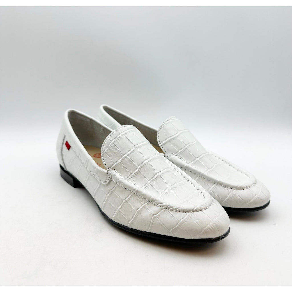 Marc Joseph New York Womens Madison Ave Loafers Size 5 M White Croco Leather NIB