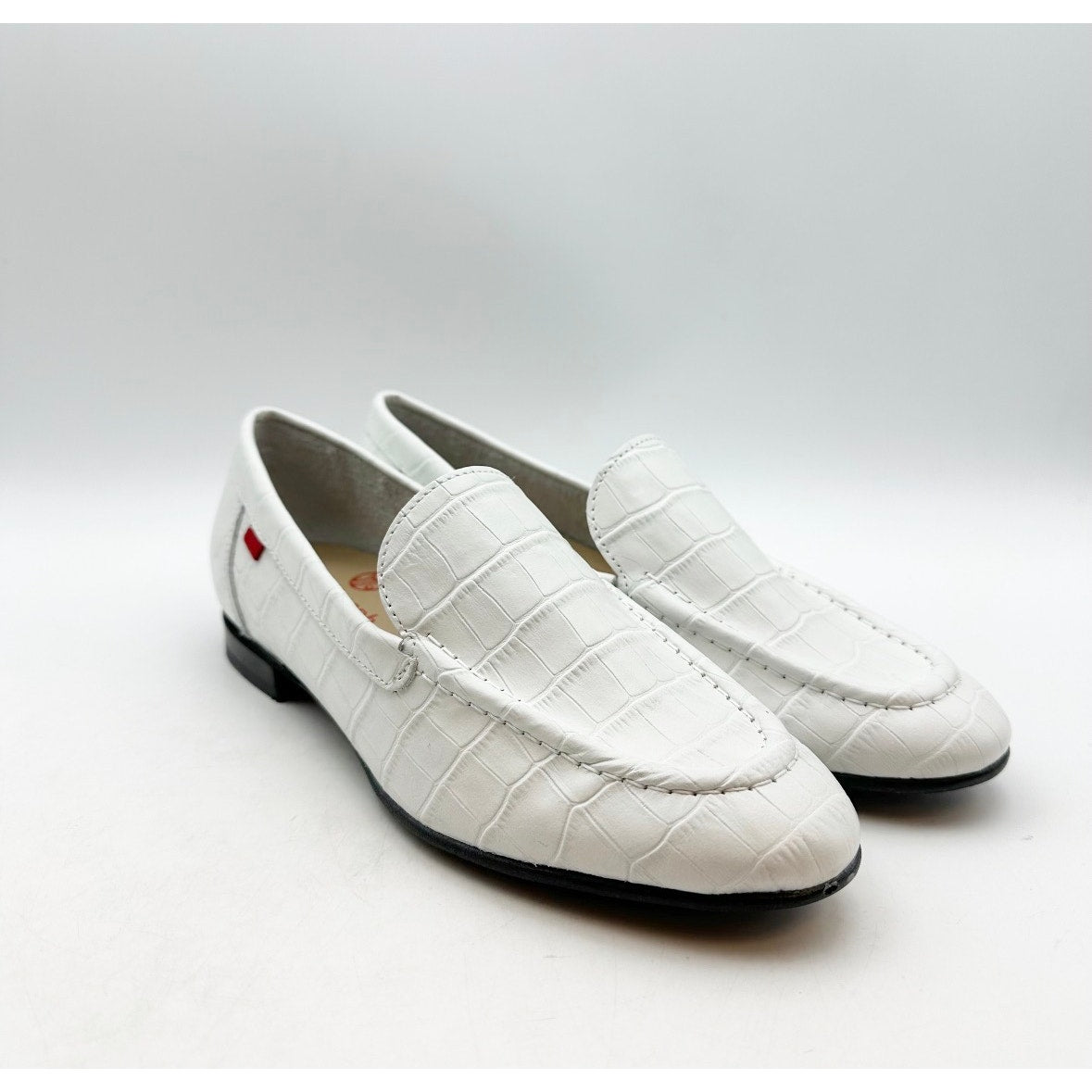 Marc Joseph New York Womens Madison Ave Loafers Size 5 M White Croco Leather NIB