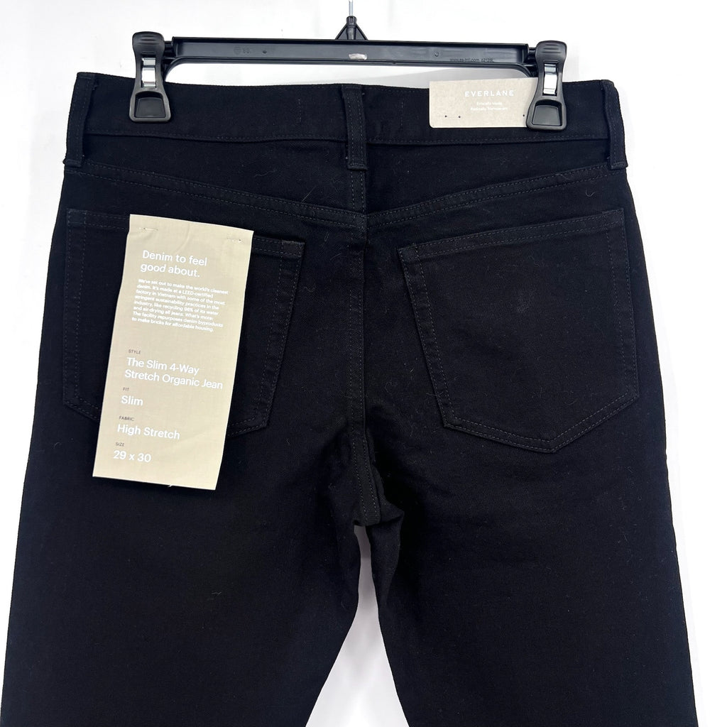 EVERLANE Men's Slim 4-Way Stretch Jeans 29x30 Black Uniform Organic Cotton NWT