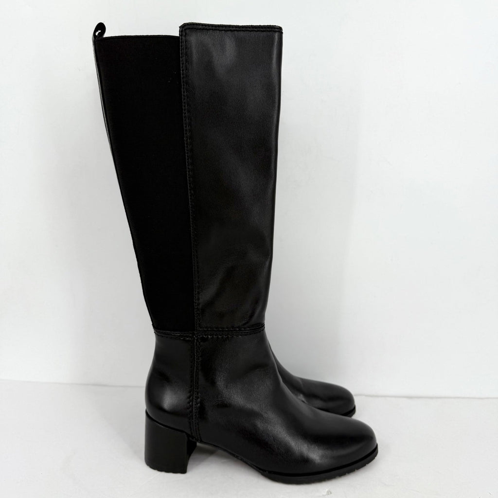 Naturalizer Women Brent Knee High Boot 12 Wide Black Leather Weatherproof NIB