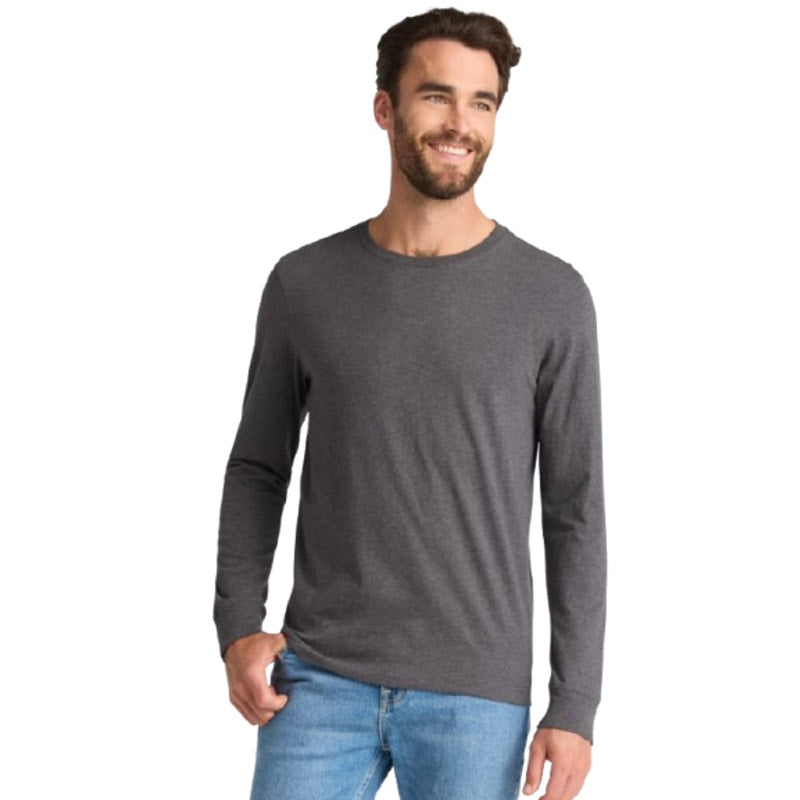 GEORGE Men's Cotton Long Sleeve Crew Neck Tee Large Charcoal Sky Heather NWT