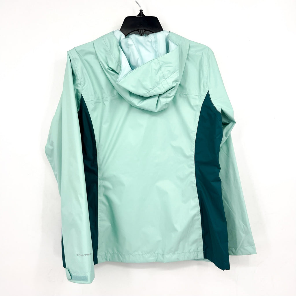COLUMBIA Women's Arcadia II Rain Parka Jacket Medium Green Spry River NWT