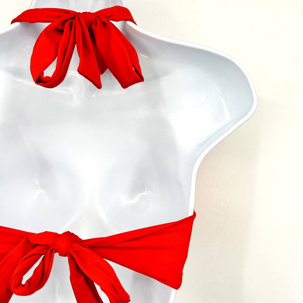 LAUREN RALPH LAUREN Twist-Front Bikini Top Size 12 Red Orange Halter NWT