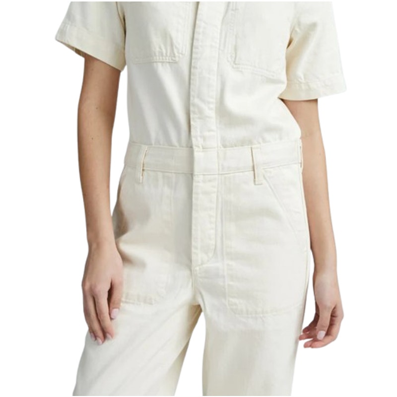 EVERLANE Women's The Supersoft Jean Coverall Size 6 Cream Jumspsuit NWT