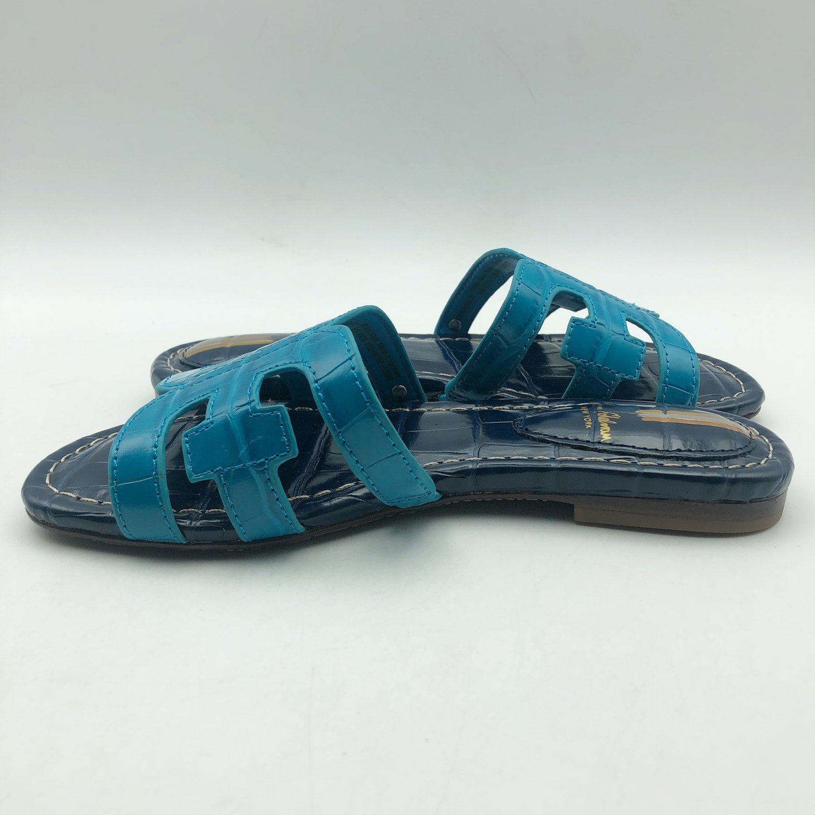 Sam Edelman Girls Bay Slide Sandals US 13 M EU 31 Navy Blue Leather NIB