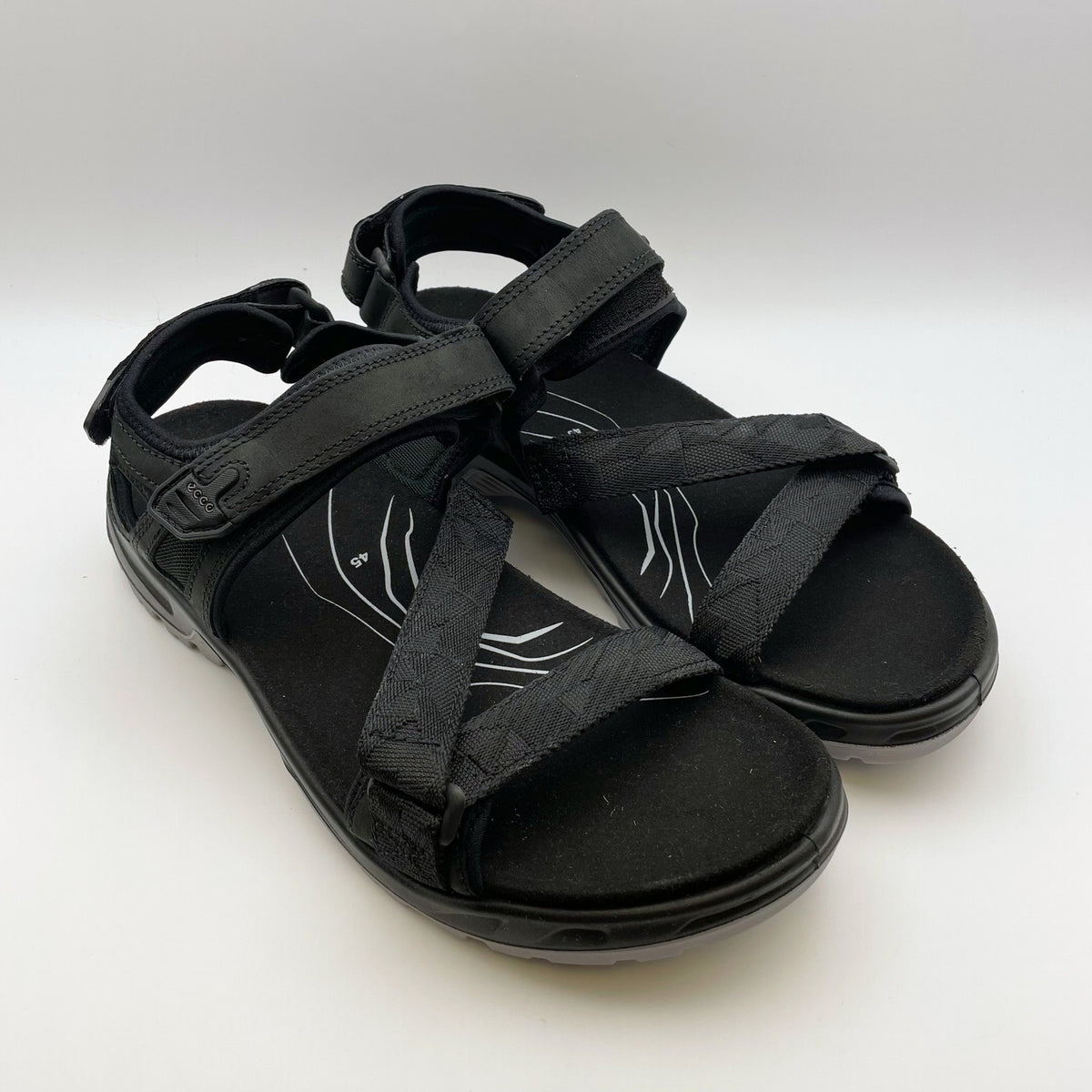 Ecco Men's Yucatan Coast Sandal US 11-11.5 EU 45 Black Leather/Textile