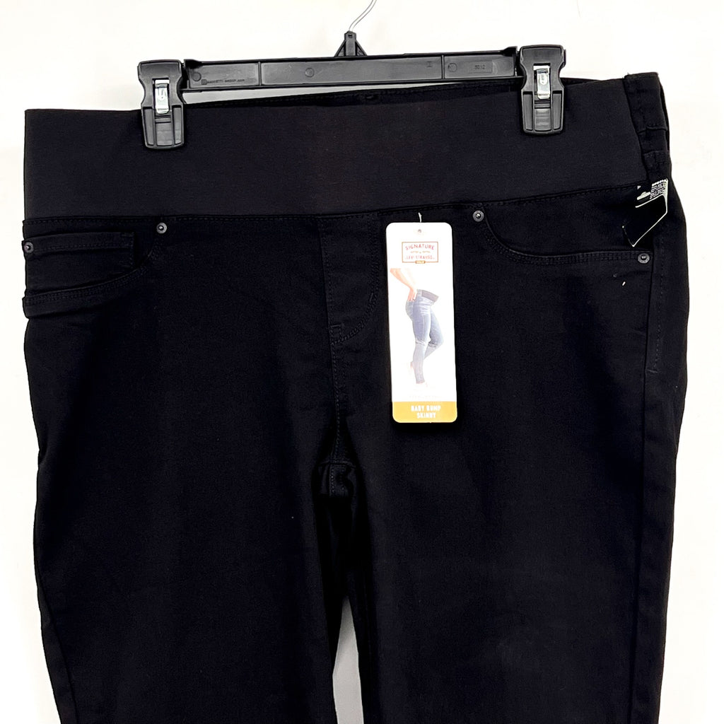 LEVI'S Strauss Signature Gold Baby Bump Skinny Jeans XL Black Maternity NWT