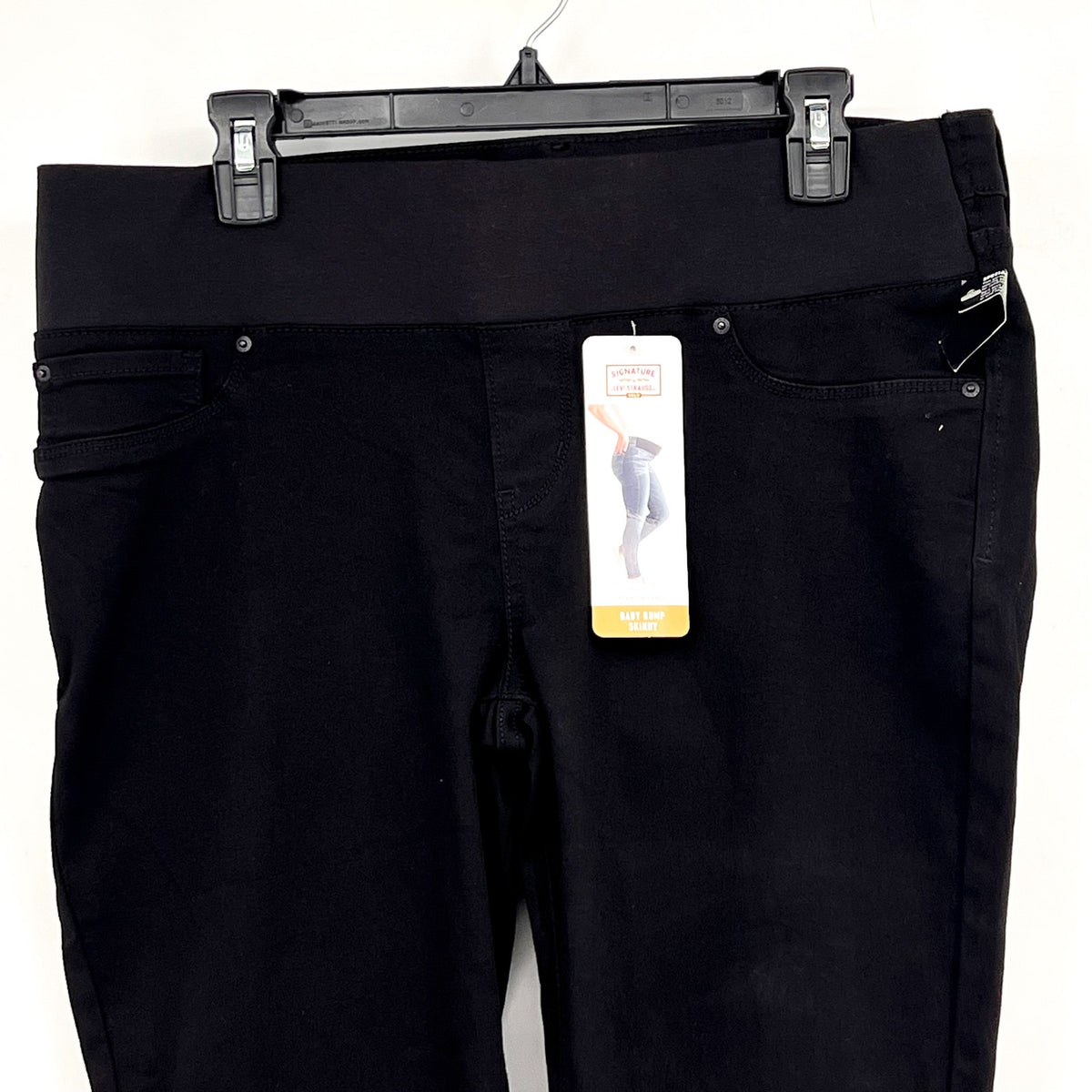 LEVI'S Strauss Signature Gold Baby Bump Skinny Jeans XL Black Maternity NWT