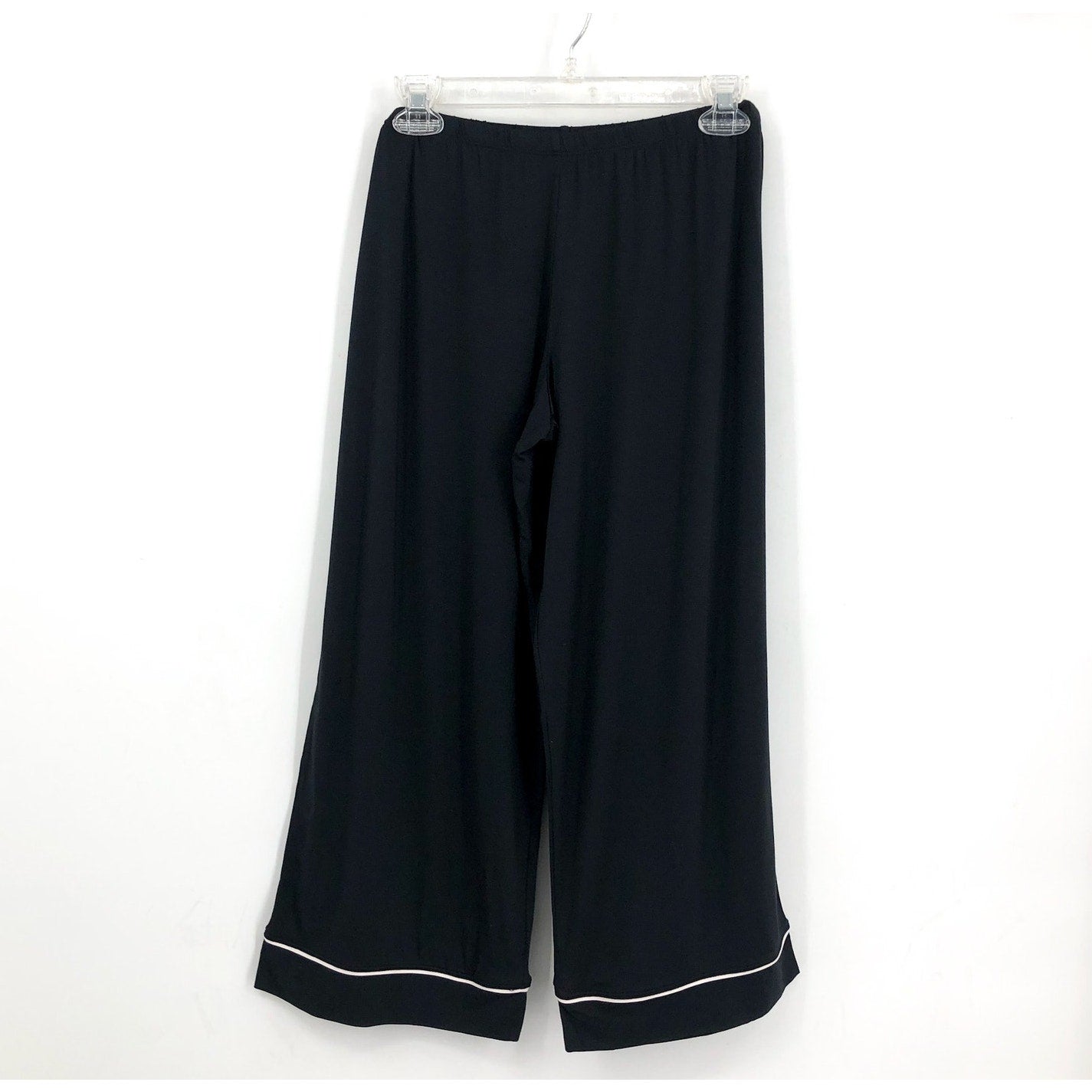 EBERJEY Gisele Short Sleeve Cropped PJ Set Medium Black Pink TENCEL Modal NWT