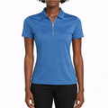 Callaway Womens Golf Polo Shirt XS Blue Heather Quarter Zip Short Sleeve NWT