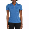 Callaway Womens Golf Polo Shirt XS Blue Heather Quarter Zip Short Sleeve NWT