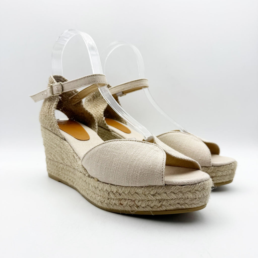 Toni Pons Womens Lua-NT Espadrilles EU 41 US 10.5 Cream Sandals Wedge Heels NIB