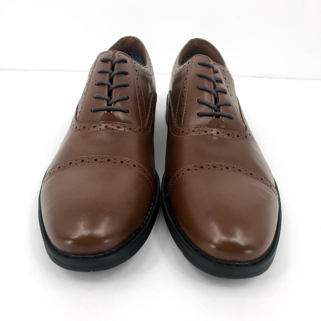 FAIRLANE & SONS Mens Feawin Flex Oxford Shoes Size 13 Tan Brown Leather NWOB