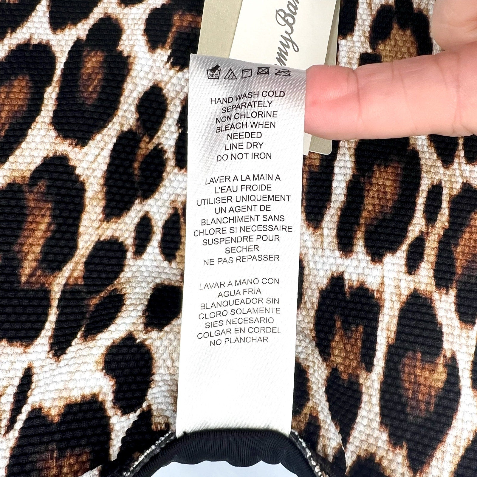 TOMMY BAHAMA Women's Island Cays Leopard One-Piece Swimsuit Size 4 Black Tan NWT