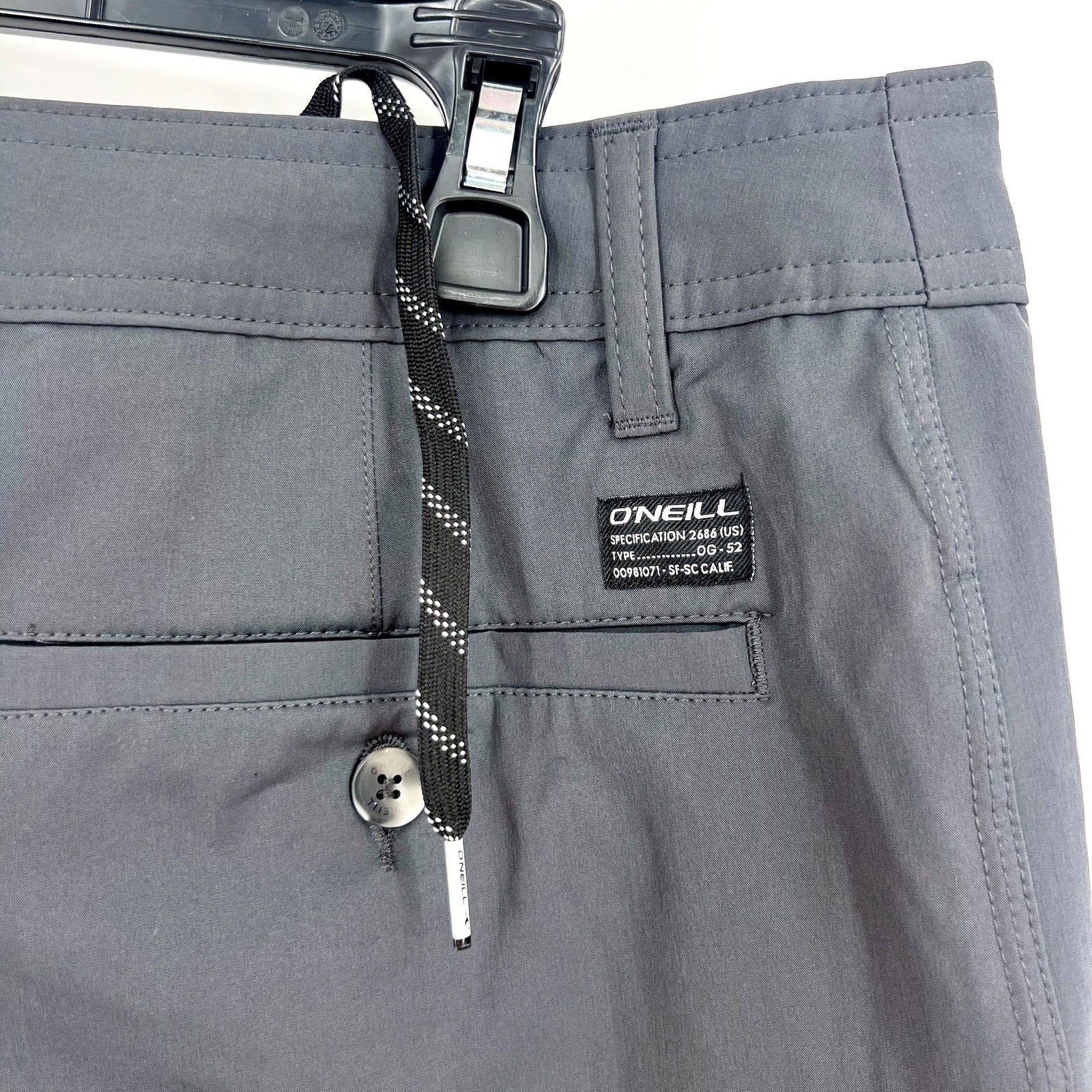 O'NEILL Mens Loaded 2.0 Hybrid Shorts Size 31 Charcoal Stretch Flat Front NWOT