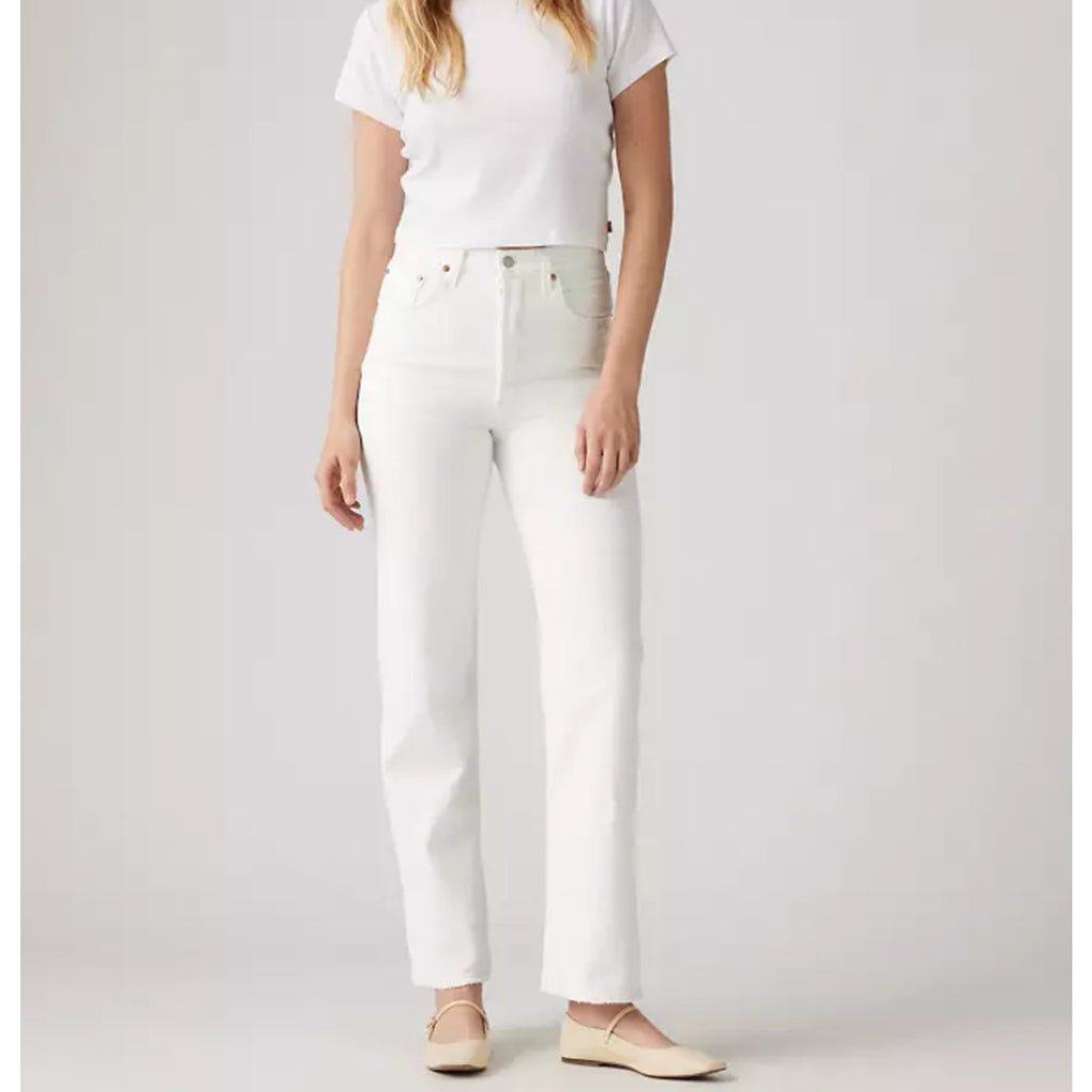 LEVI'S Women's Ribcage Straight Ankle Jeans 26x27 US 2 Cloud White 726930076 NWT