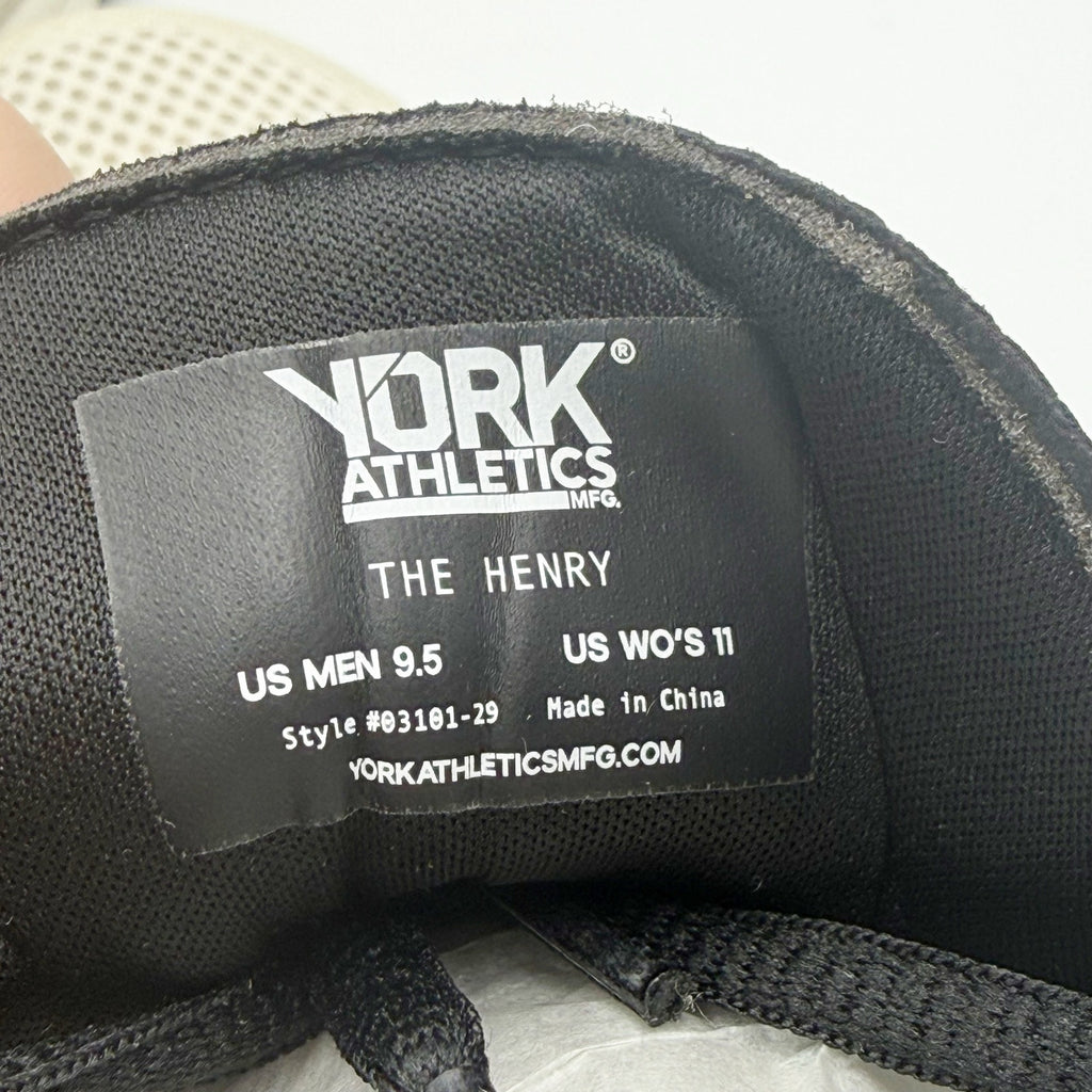 YORK Mens The Henry Runner Athletic Shoes Size 9.5 Black Cream Sneakers NIB