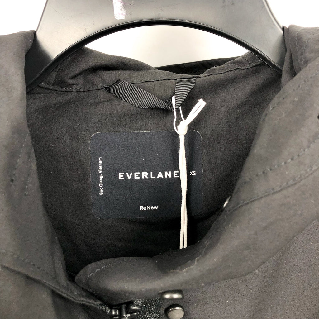 Everlane Womens ReNew Anorak Rain Coat XS Black Water-Repellent Hooded NWT