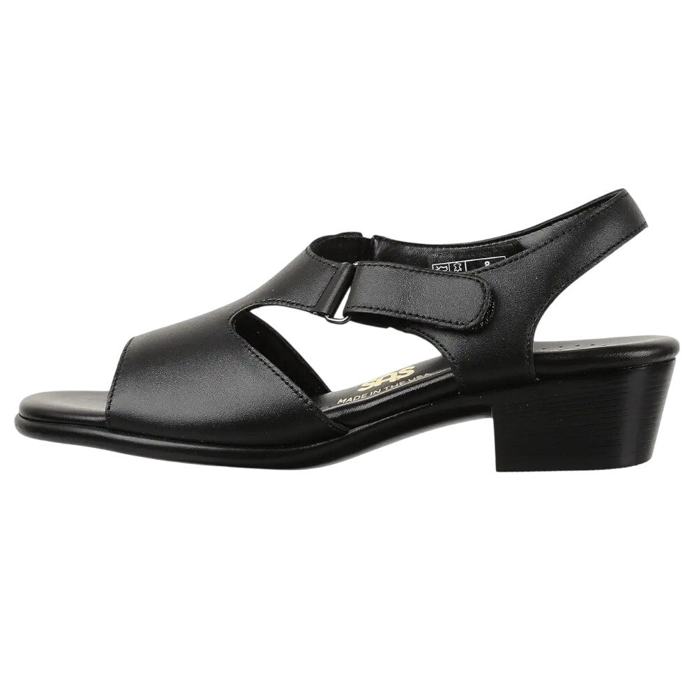 SAS Womens Suntimer Heeled Sandals Size 7 M EU 37.5 Black Leather NIB