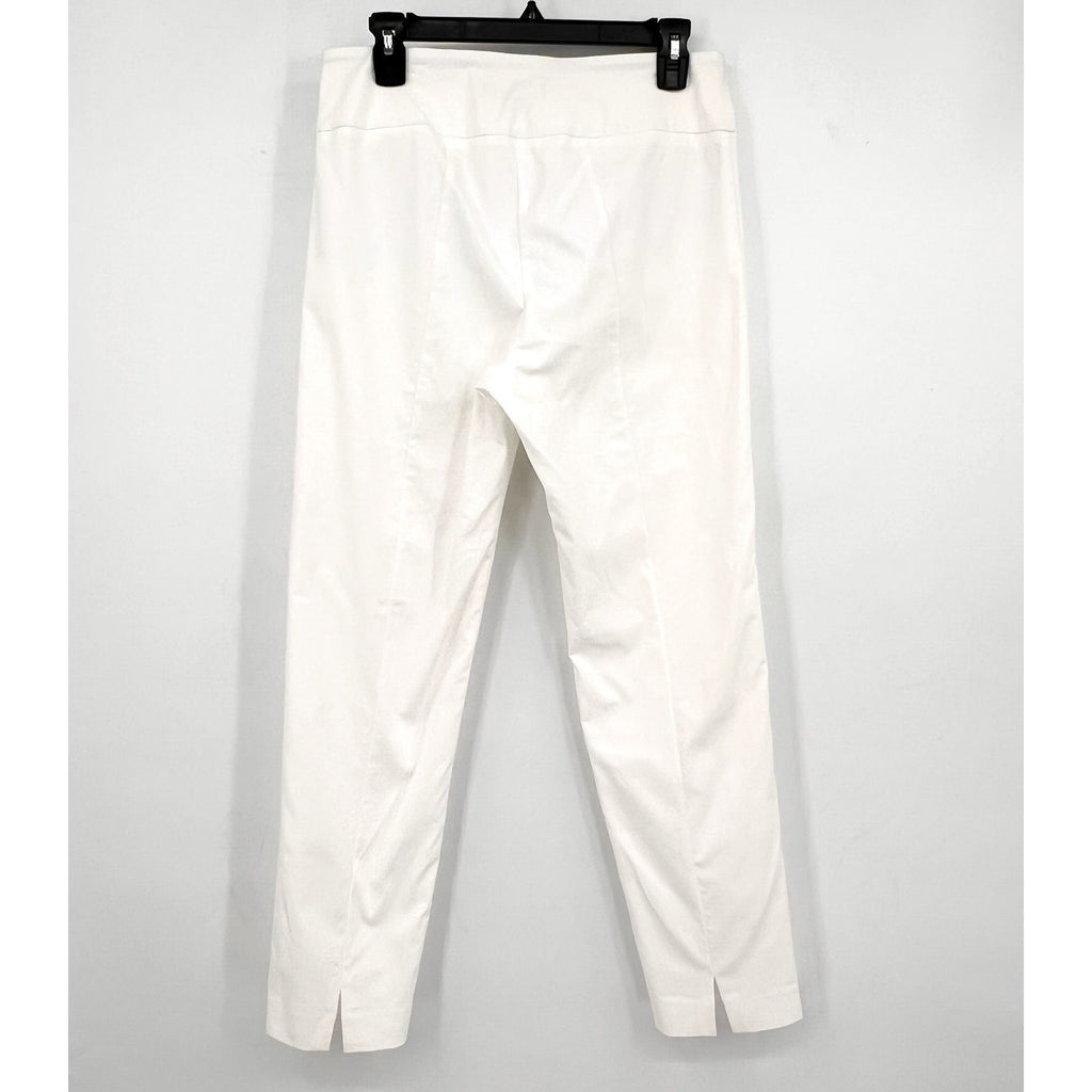 ELLIOTT LAUREN Women's Classic Pull-On Ankle Pants Size 10 White Back Slit NWOT