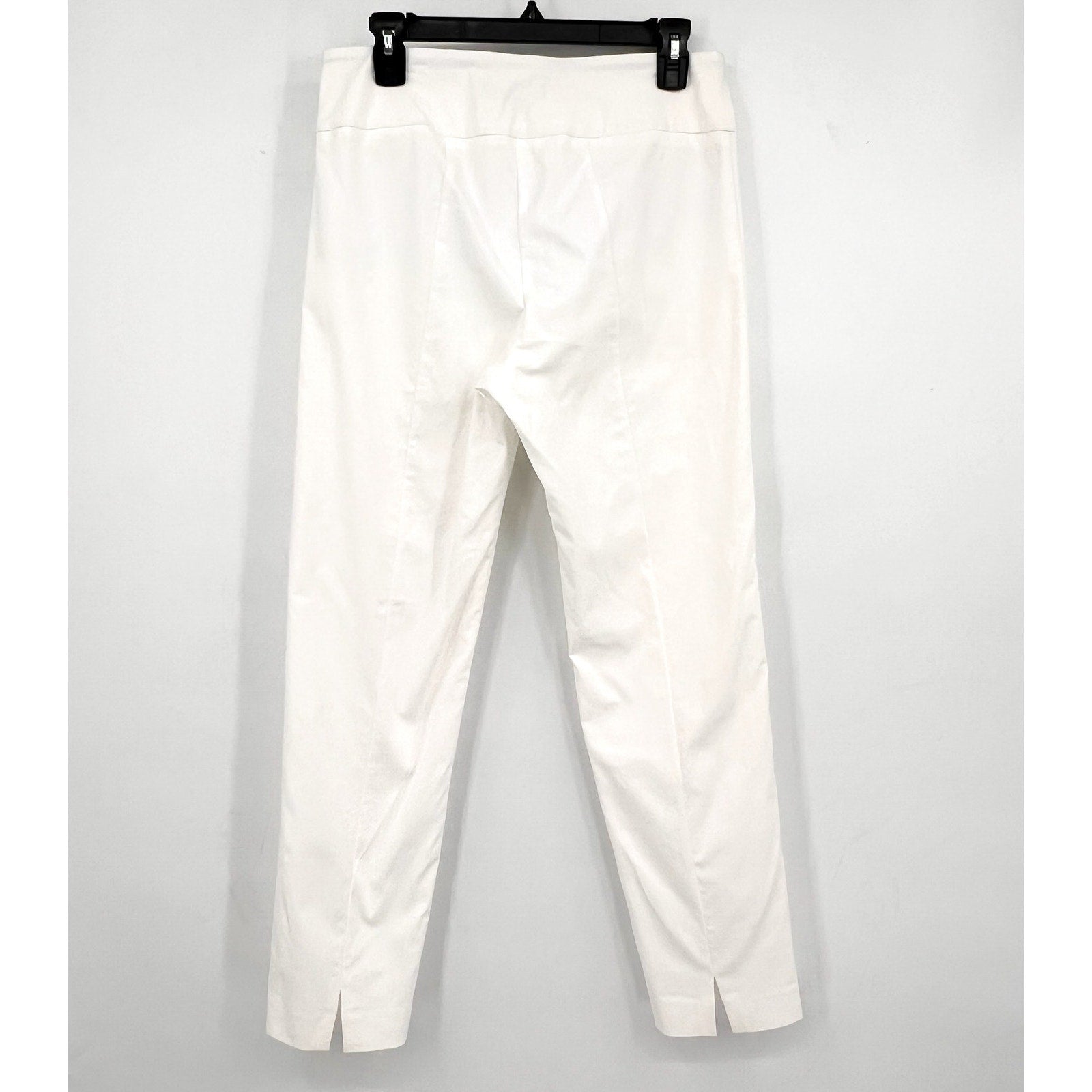 ELLIOTT LAUREN Women's Classic Pull-On Ankle Pants Size 10 White Back Slit NWOT