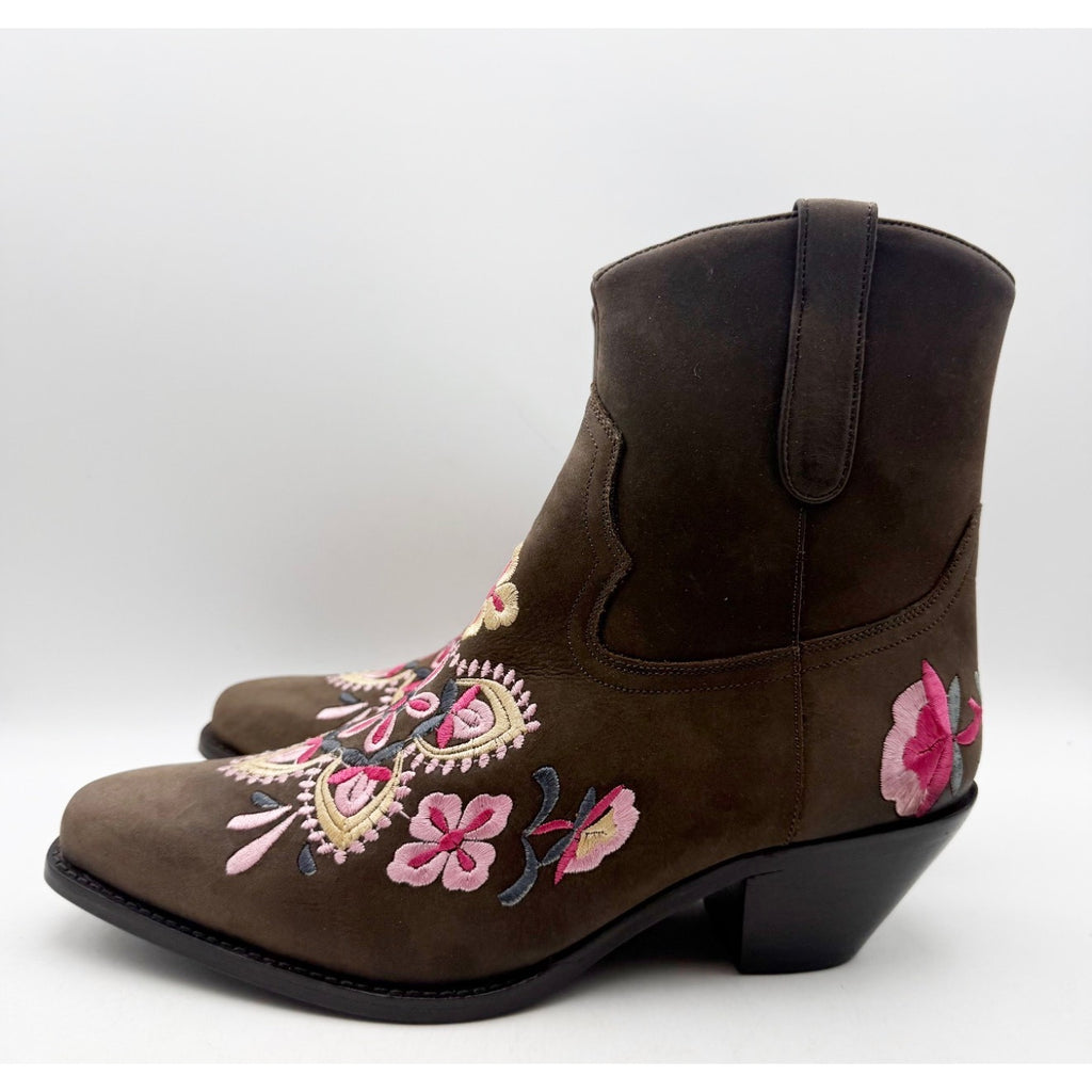 Diba True Women Cains Ville Western Bootie Size 11 M Brown Pink Leather NWOB