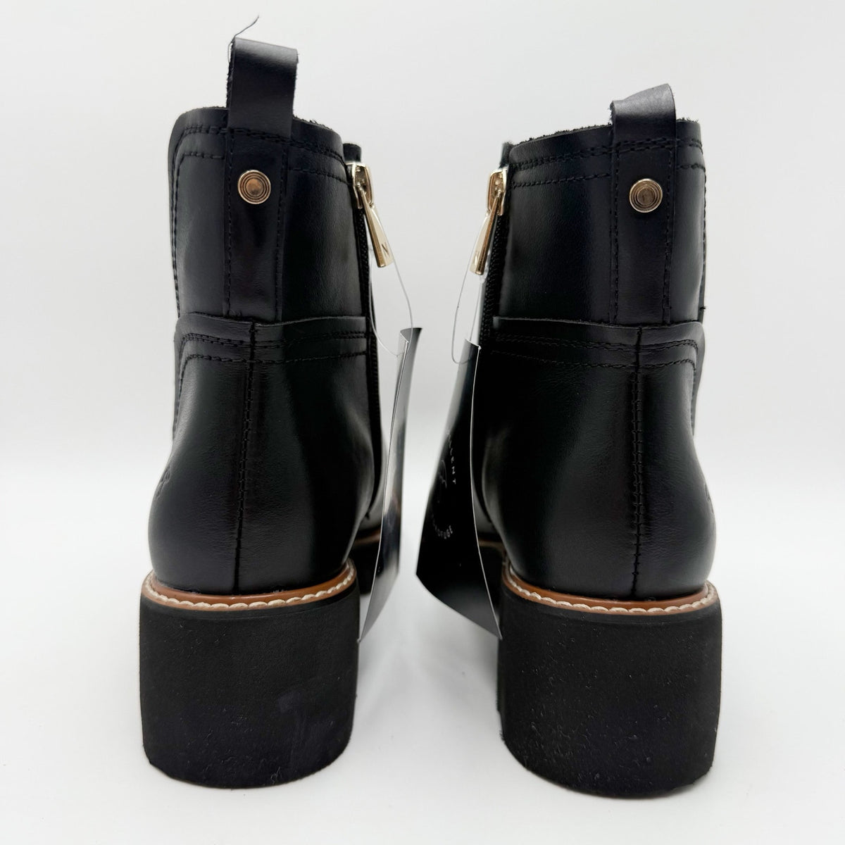 Naturalizer Women Darry Ankle Boots 6.5 Narrow Black Leather Water Repellent NIB