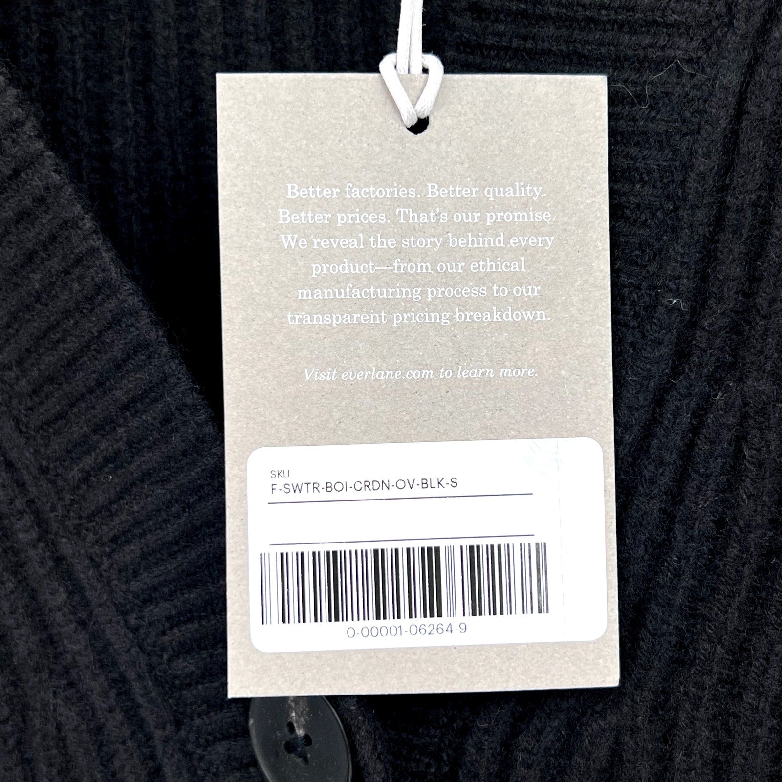 EVERLANE Women's The Long Cocoon Cardigan Small Black 100% Wool Sweater NWT