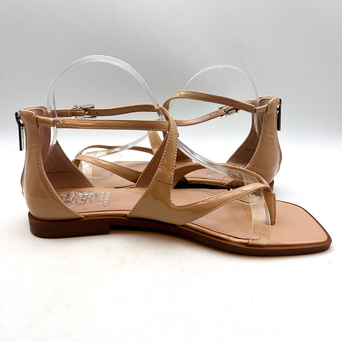 VINCE CAMUTO Women's Lomeeana Flat Sandals Size 8.5 Soft Blush Leather NWOB