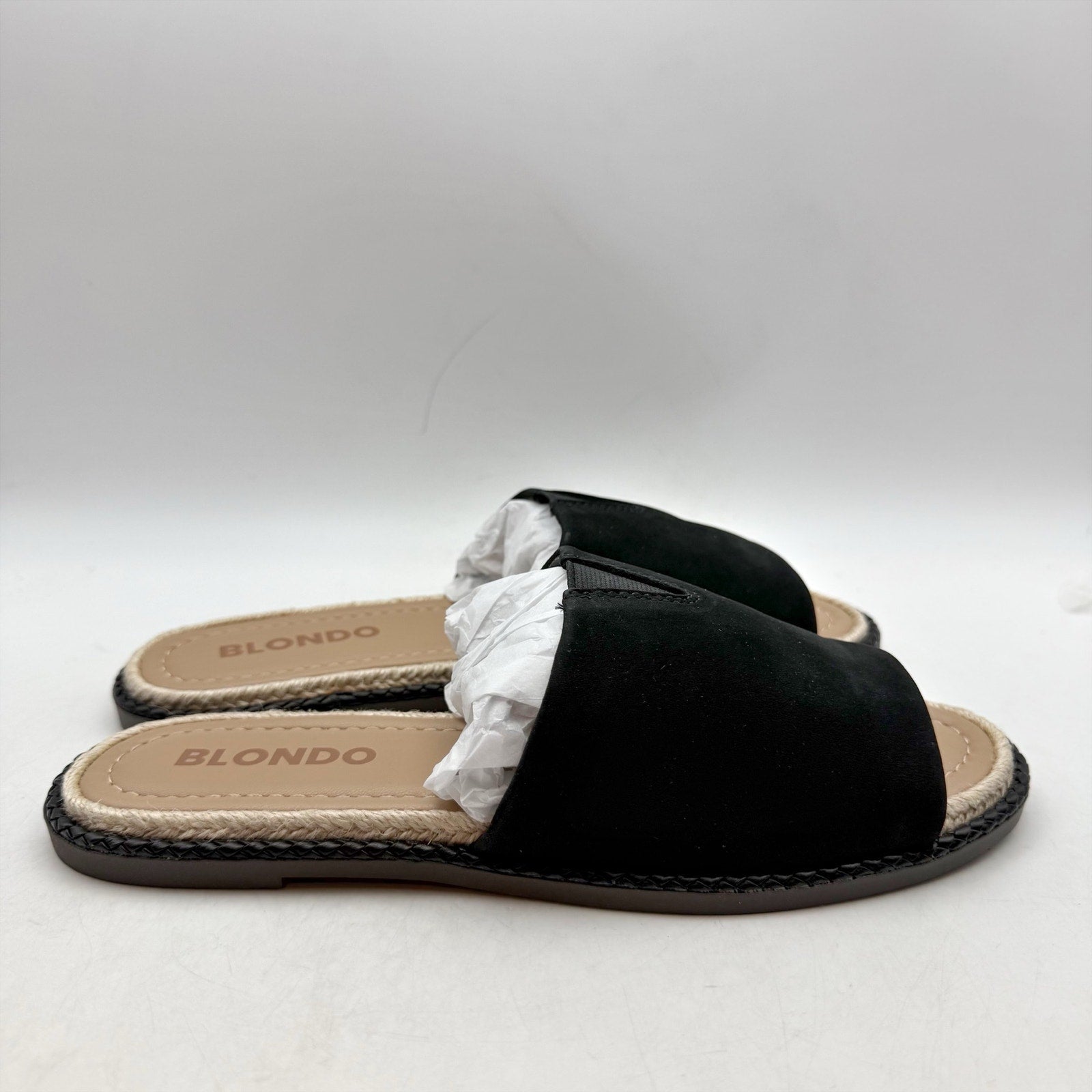 Blondo Womens Emilia Slide Sandals Size 7 Black Waterproof Leather NIB