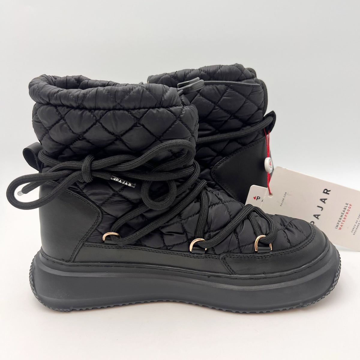 Pajar Canada Womens Gravita Ankle Snow Boots Size 8.5 Black Waterproof NWOB