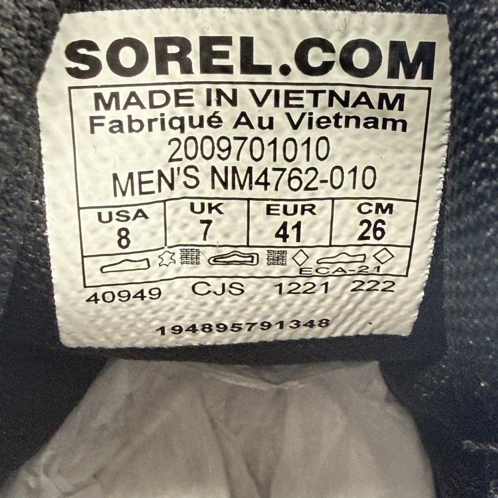 SOREL Mens Carson Six Ankle Boot US 8 EU 41 Black Leather Waterproof NIB
