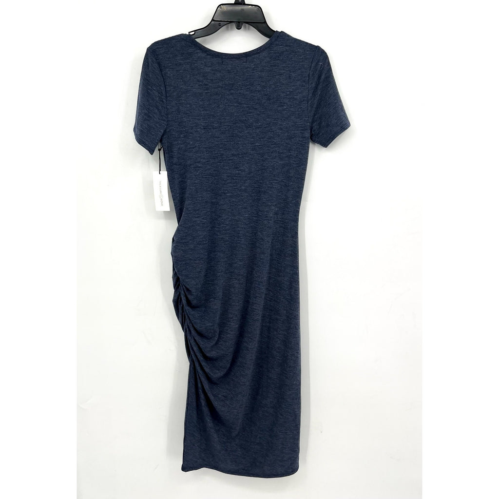 TREASURE & BOND Women's Ruched Jersey Dress Small Navy Blue NWT