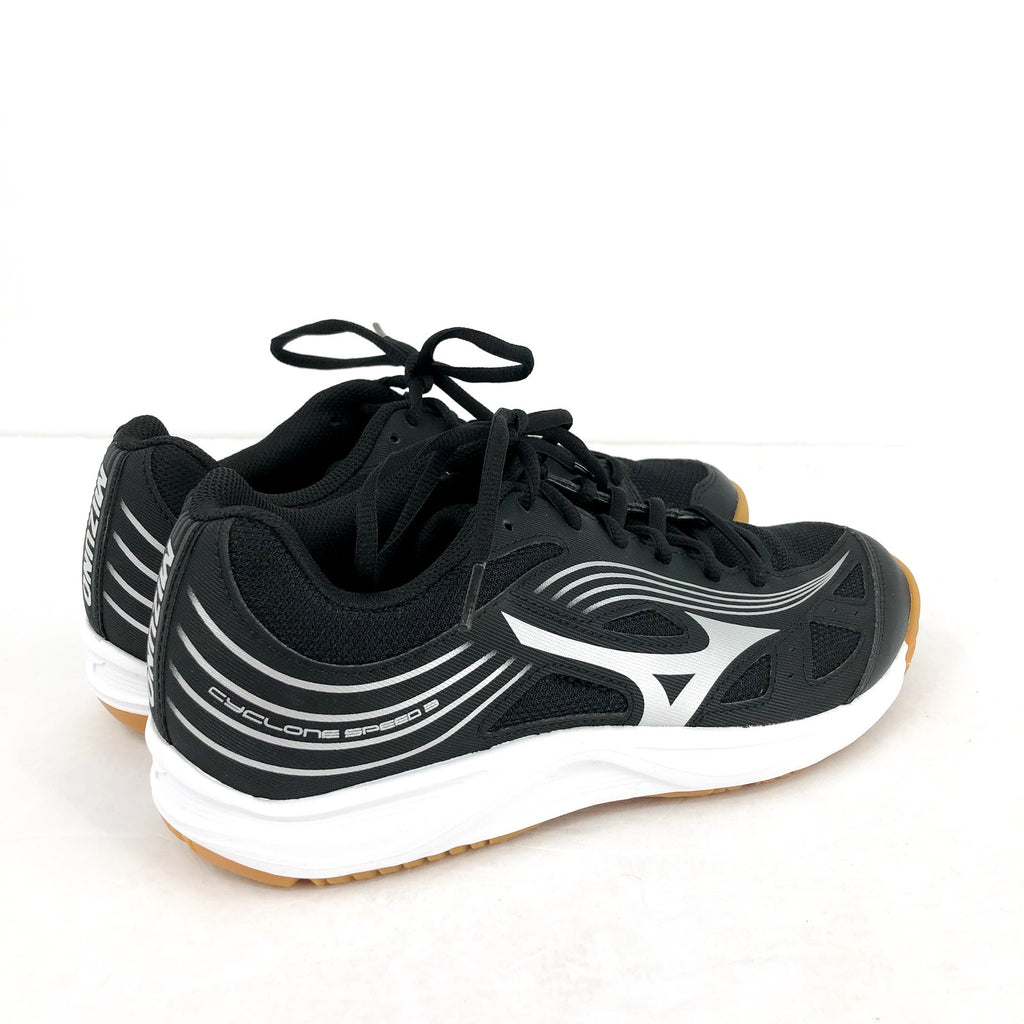 MIZUNO Womens Cyclone Speed 3 Volleyball Shoes Size 11 Black Silver Lace Up NWOB