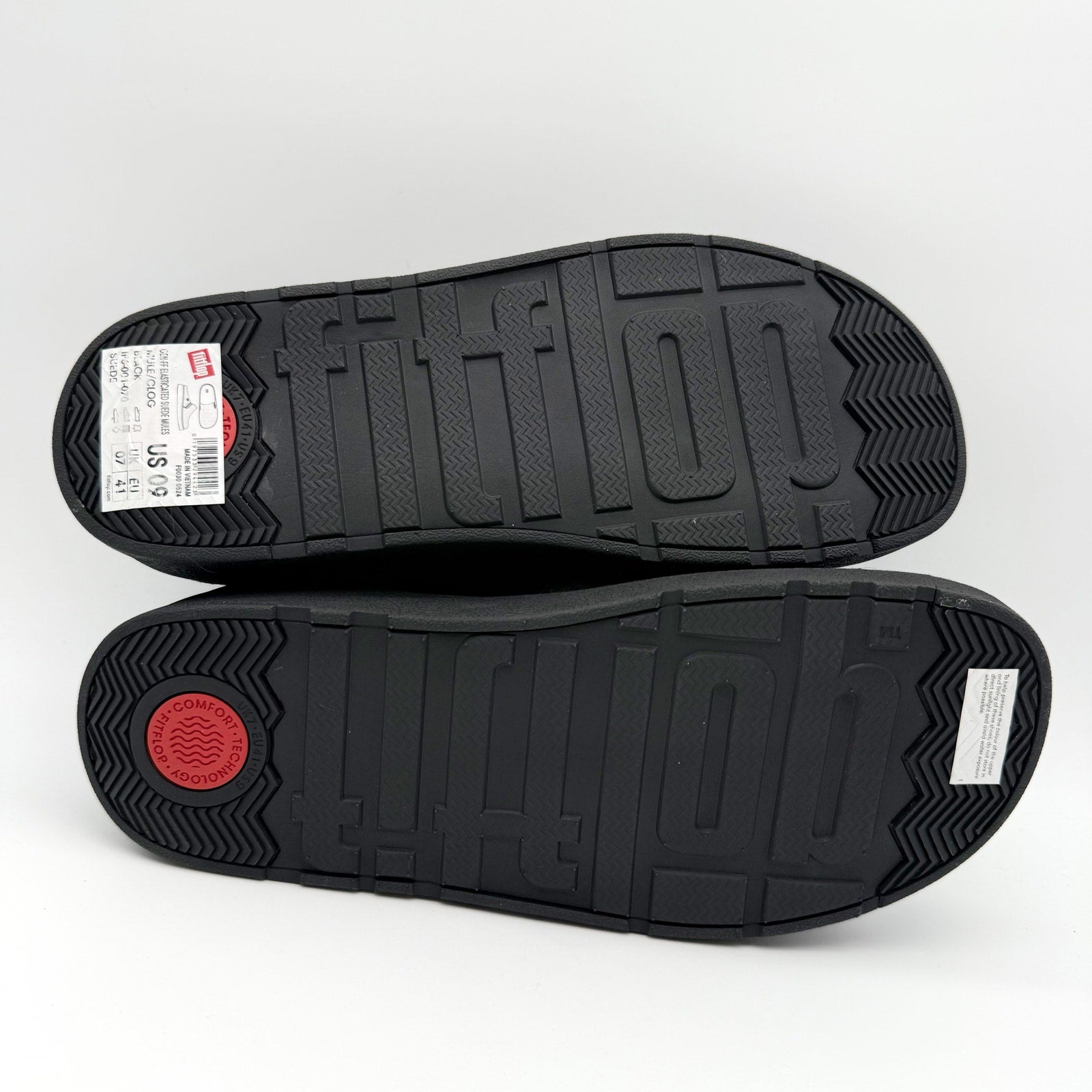 FitFlop Womens Gen-FF Elasticated Mules US 9 EU 41 Black Suede NIB
