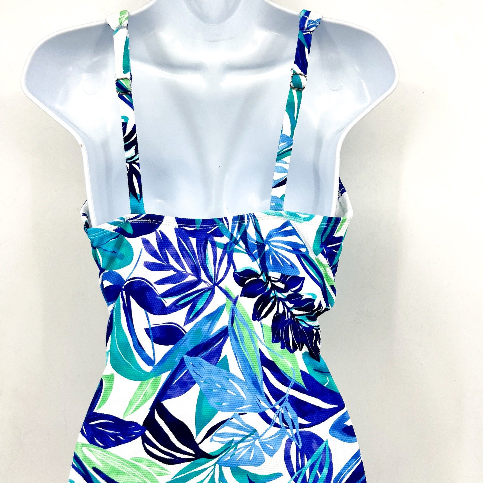 TOMMY BAHAMA Island Cays Marina One Piece Swimsuit Size 14 Beach Glass Blue NWT