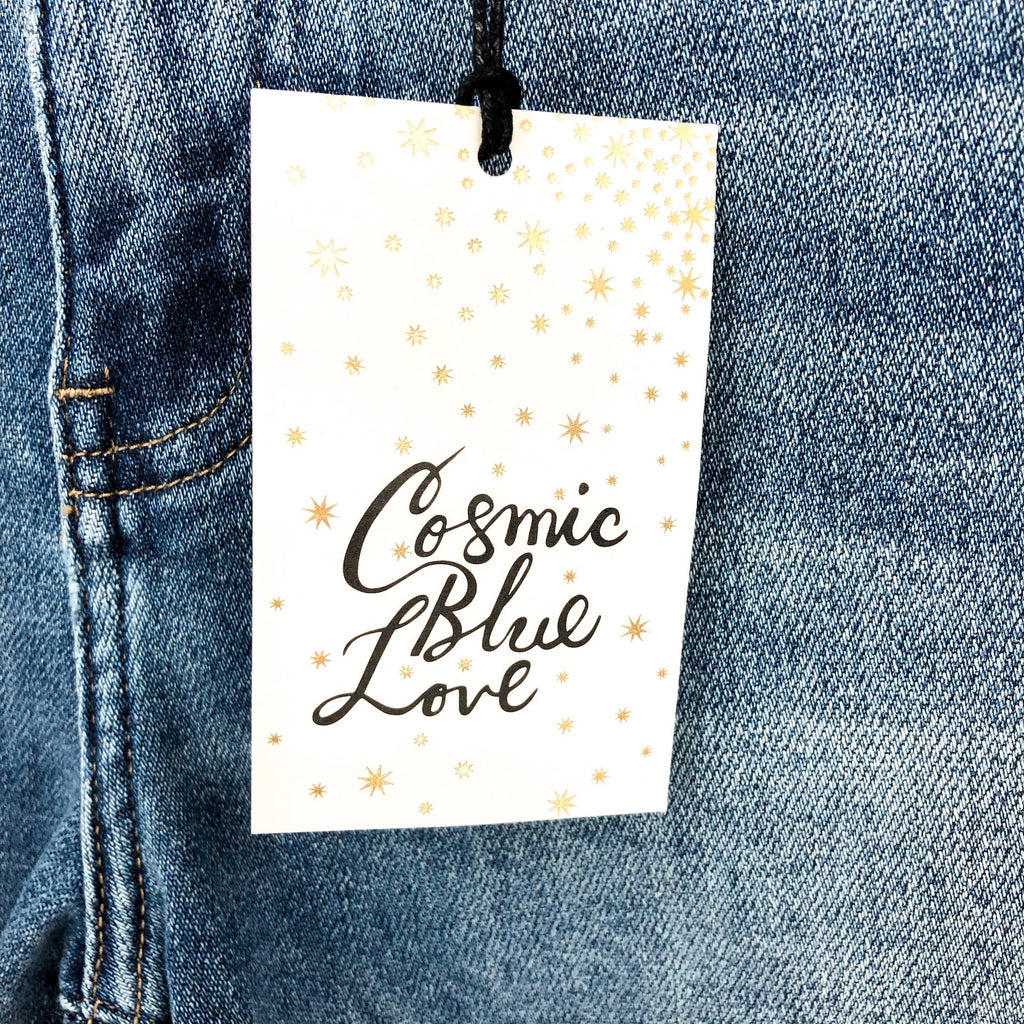 STITCH FIX X COSMIC BLUE LOVE Cuffed Denim Shorts Size 27 US 4 Blue Mid Rise NWT