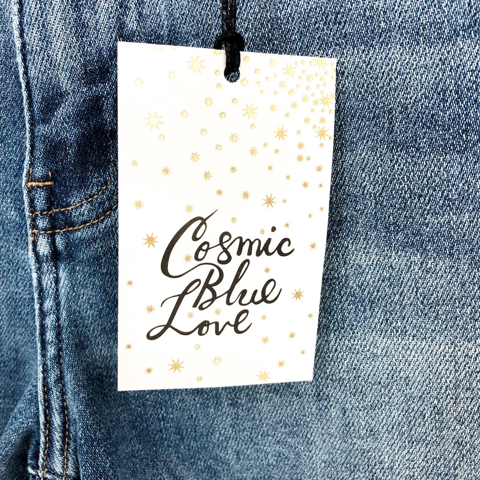 STITCH FIX X COSMIC BLUE LOVE Cuffed Denim Shorts Size 27 US 4 Blue Mid Rise NWT