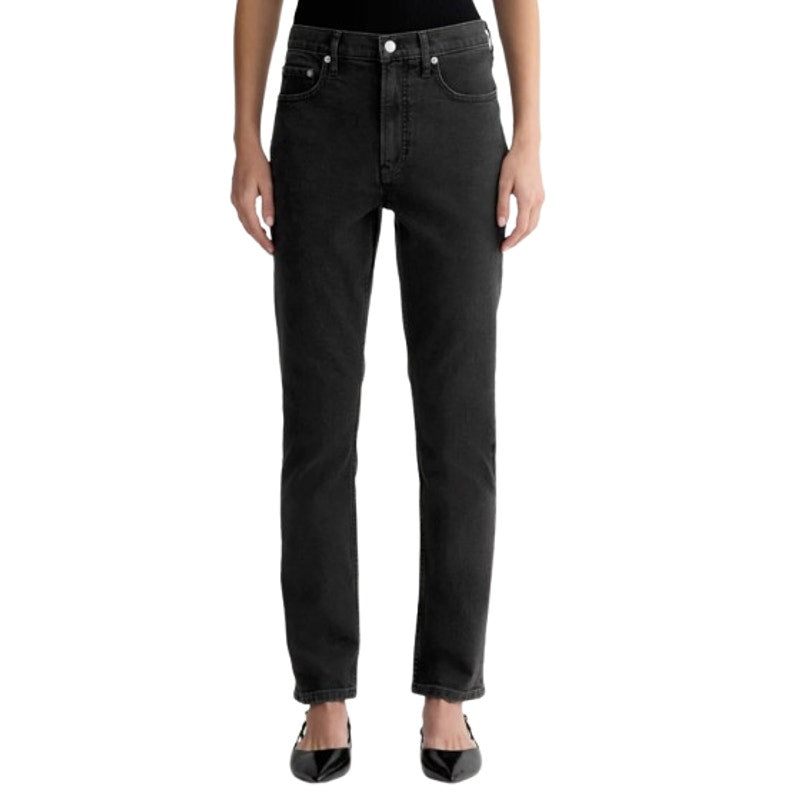 EVERLANE Women's The Cheeky Straight Jeans 27R US 4 Washed Black Stretch NWT