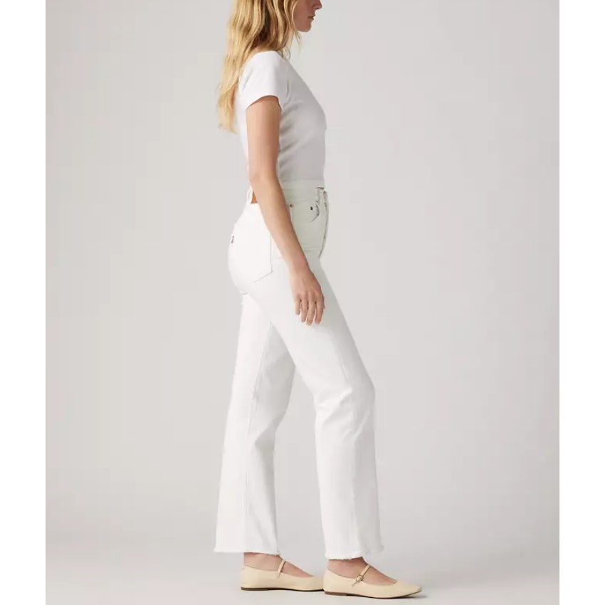 LEVI'S Womens Ribcage Straight Ankle Jeans 31X27 US 12 Cloud White 726930076 NWT