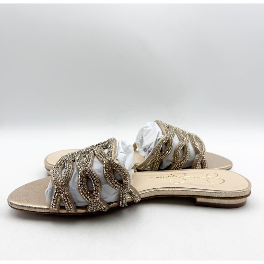 JESSICA SIMPSON Women's Dorothea Sandals Size 7 M Gold Champagne Slip On NIB