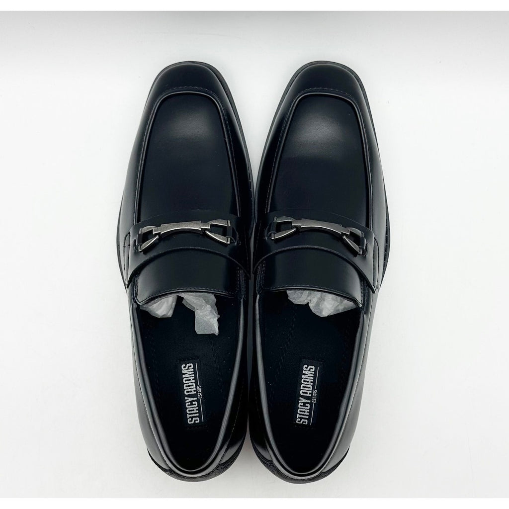 Stacy Adams Boys Kaylor Moc Toe Bit Loafers Size 7 M Black Slip On NWOB
