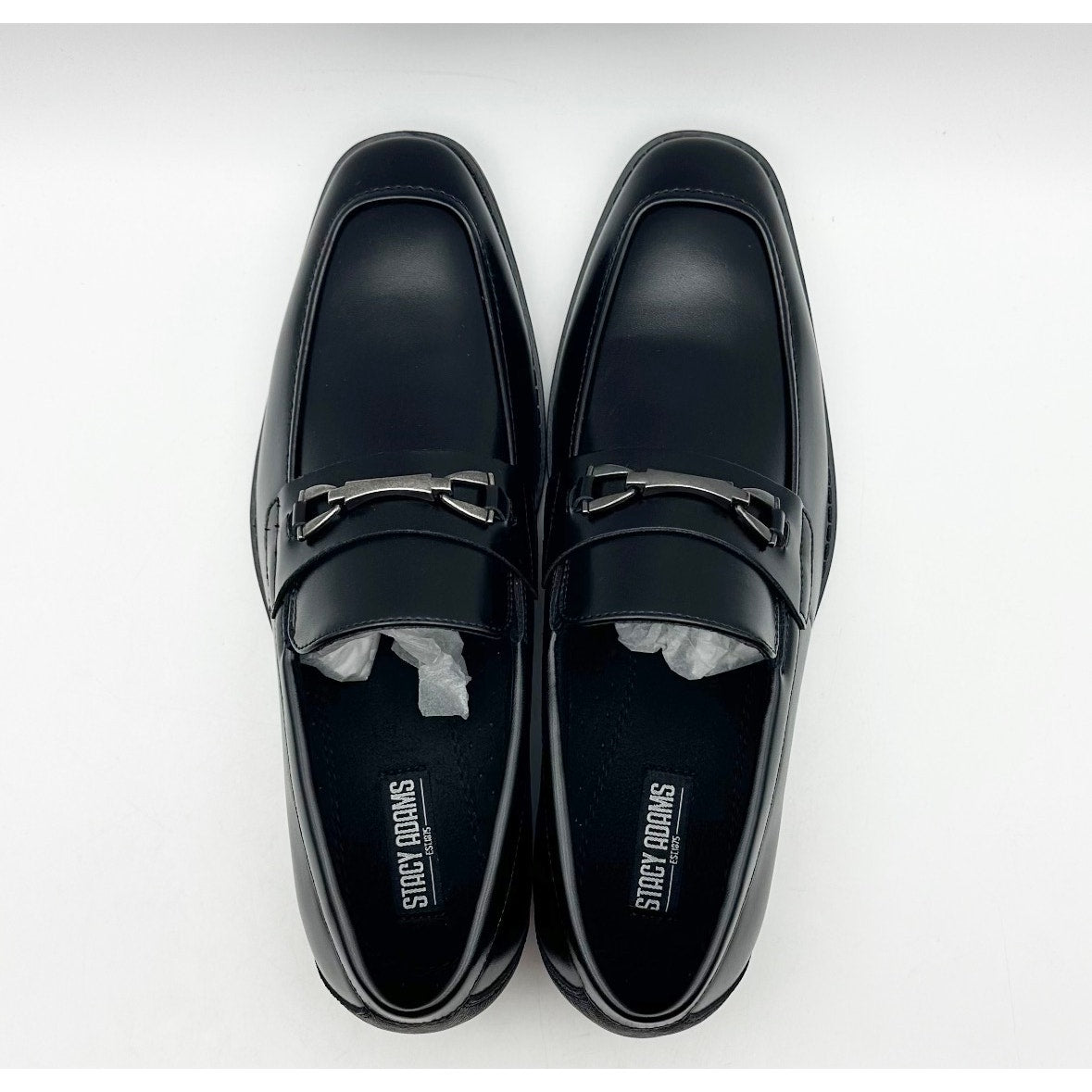 Stacy Adams Boys Kaylor Moc Toe Bit Loafers Size 7 M Black Slip On NWOB