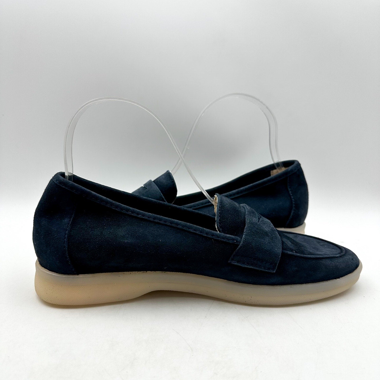Vaneli Womens Undine Penny Loafers Size 7.5 Navy Blue Suede NWOB