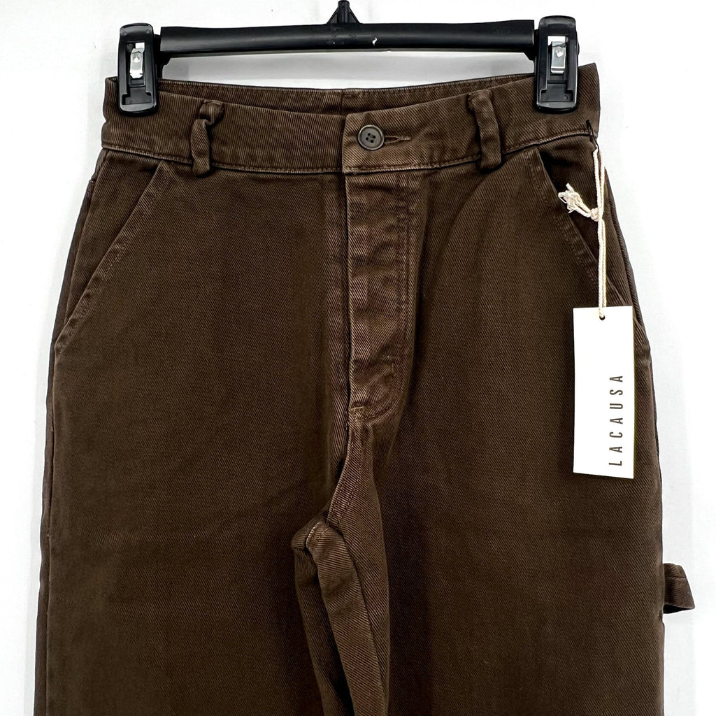 LACAUSA Women's Aiden Trouser Jeans Size 2 Green Brown Nori Wash Mid Rise NWT