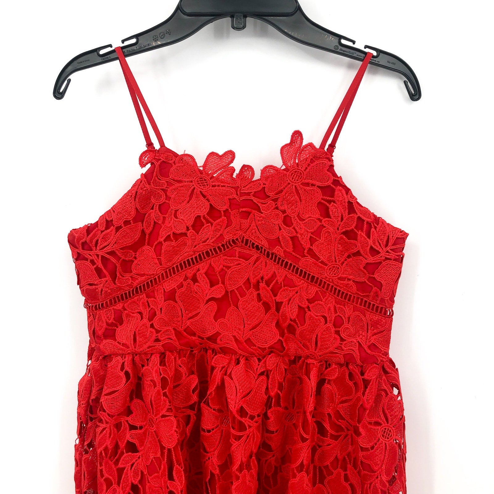 BARDOT JUNIOR Girl's Sonya Lace Slip Dress Size 14 Red Lollipop V Neck NWT