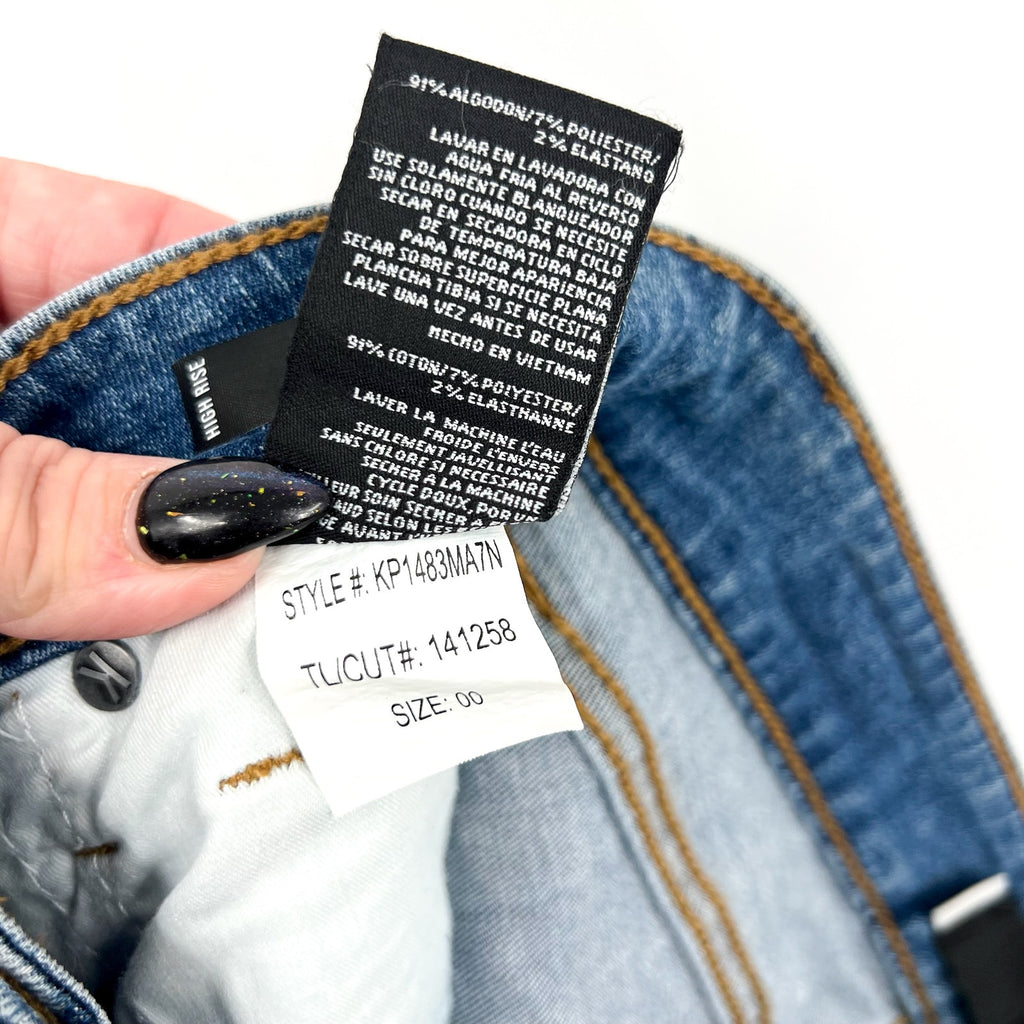 KUT FROM THE KLOTH Donna Ankle Skinny Jeans Size 0 Blue Distressed High-Rise NWT