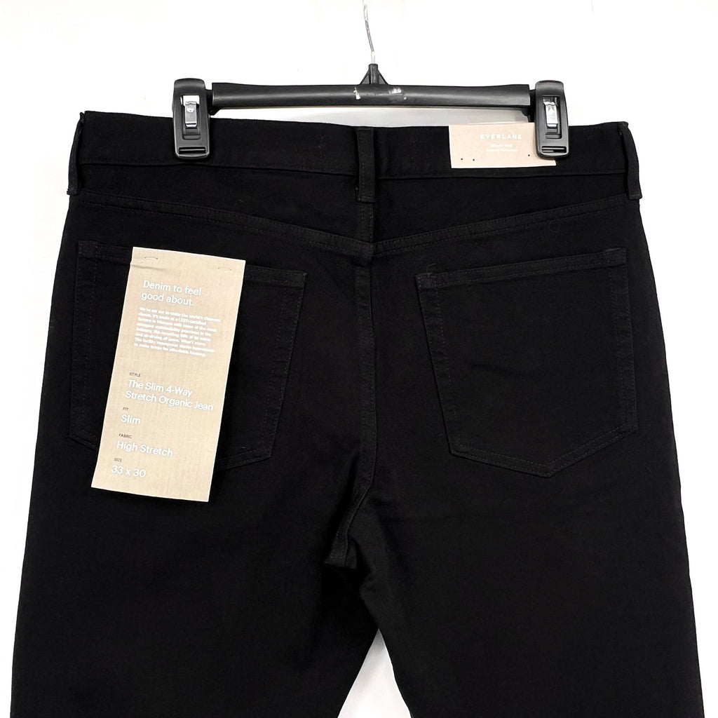EVERLANE Uniform Men's Slim Jeans 33x30 Black 4-Way Stretch Organic Cotton NWT