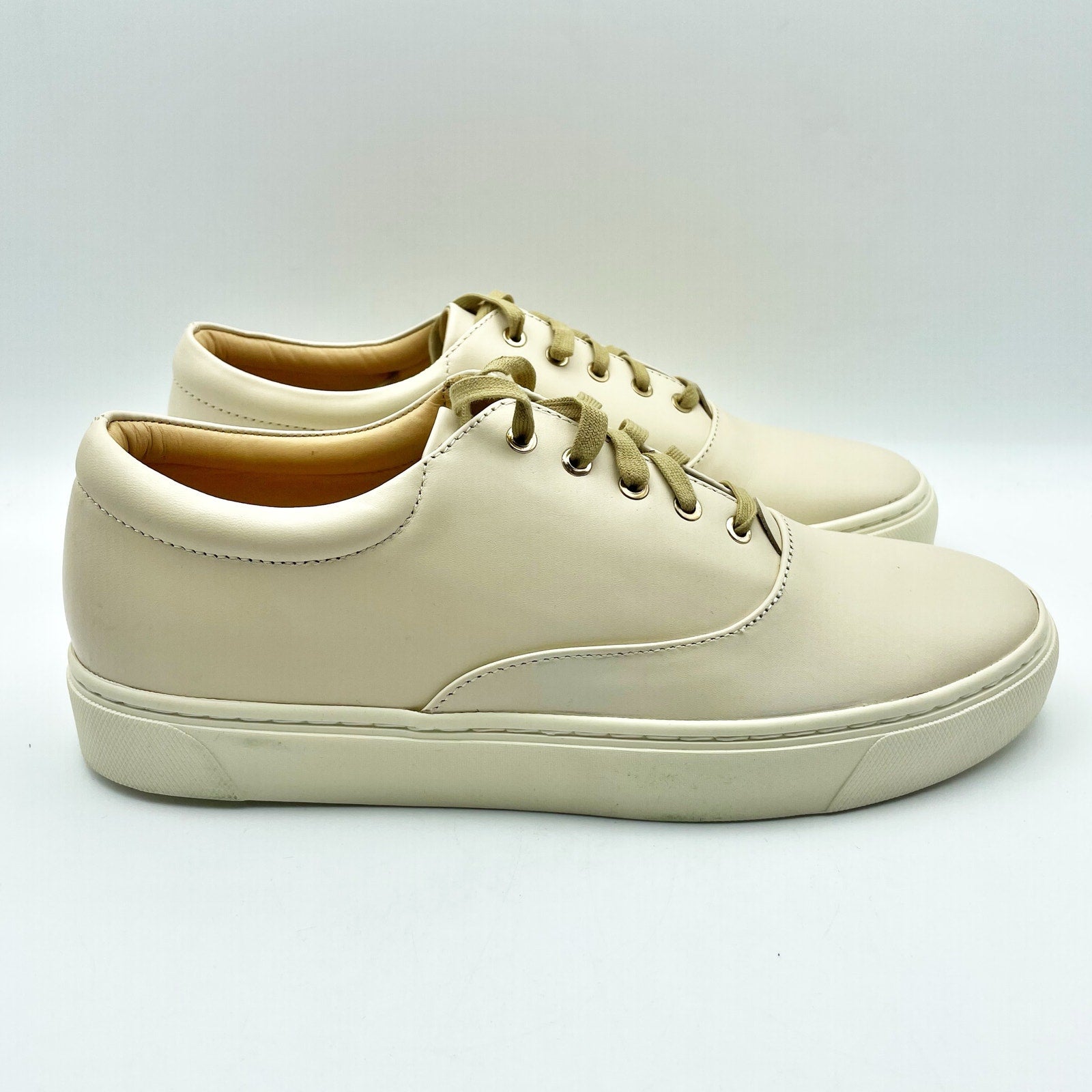 Nisolo Womens Everyday Casual Sneakers Size 10 Tan Cream Leather Waterproof NIB