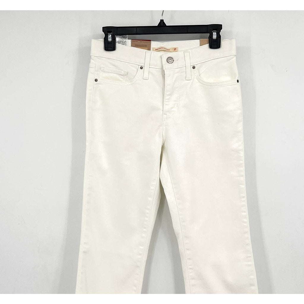 LEVI'S Women's 314 Shaping Straight Jeans 27x32 US 4 Clean White Stretch NWT